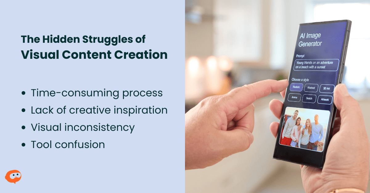 A graph showing The Hidden Struggles of  Visual Content Creation