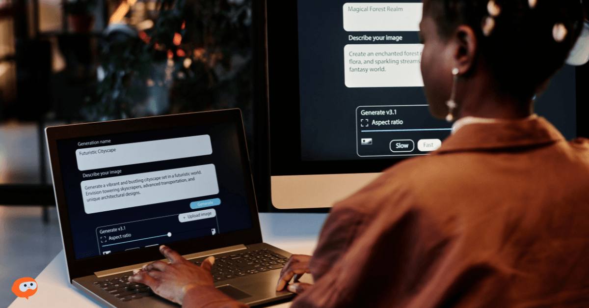 a woman who is using ai to create content